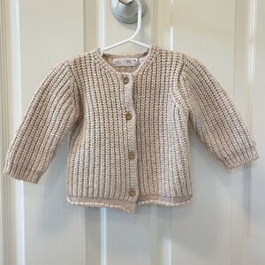Zara Baby Girls Wool Alpaca Blend Knit Cardigan Sweater Size 6-9 Months